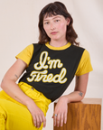 Anniversary Tee in I’m Tired worn by Alex