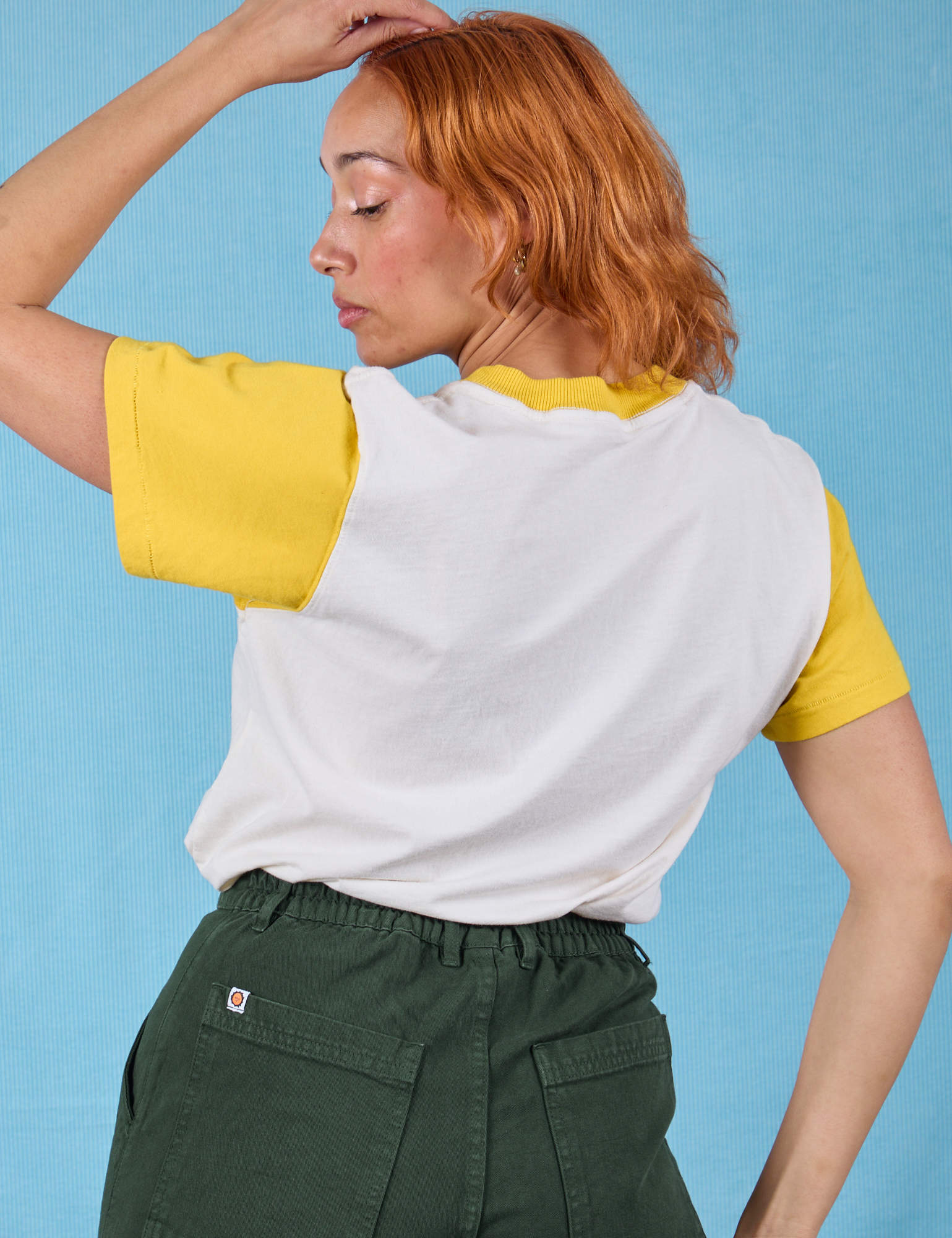 Anniversary Tee in Lemon back view on Tiara