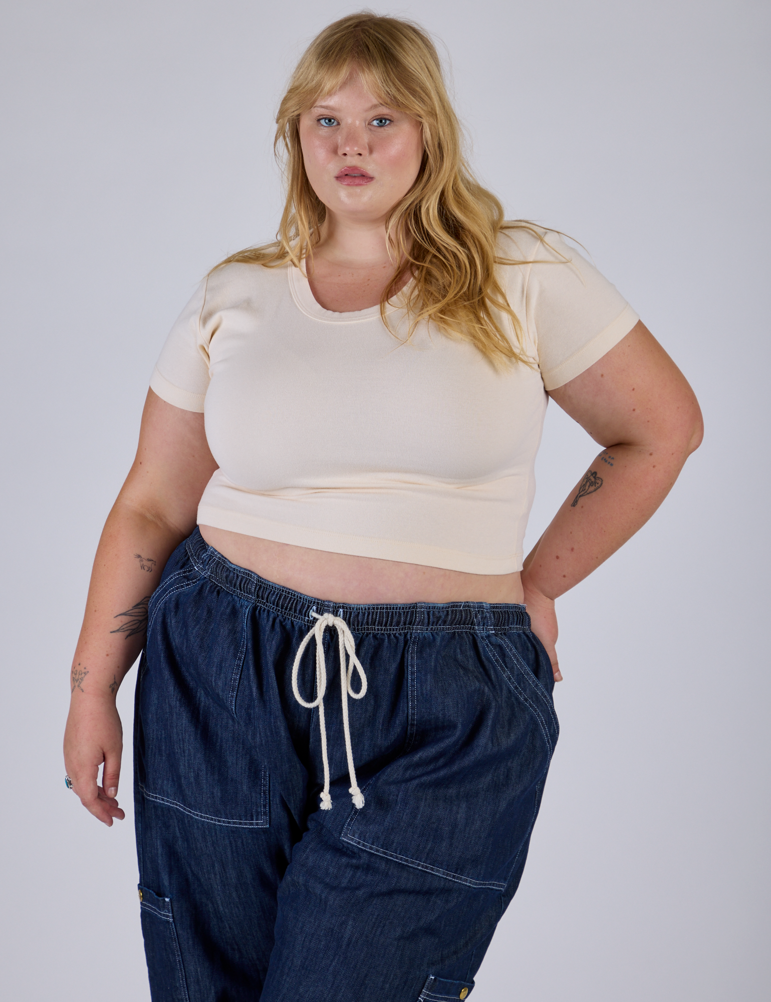 Cropped Baby Tee - Vintage Off-White
