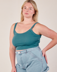 Cropped Cami in Marine Blue angled front view on Lish