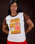 Kandia is 5'3" and wearing P Vintage Tee in Gummy Bear