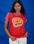 Kandia is 5'3" and wearing P Vintage Tee in Pop Rocks Explosion