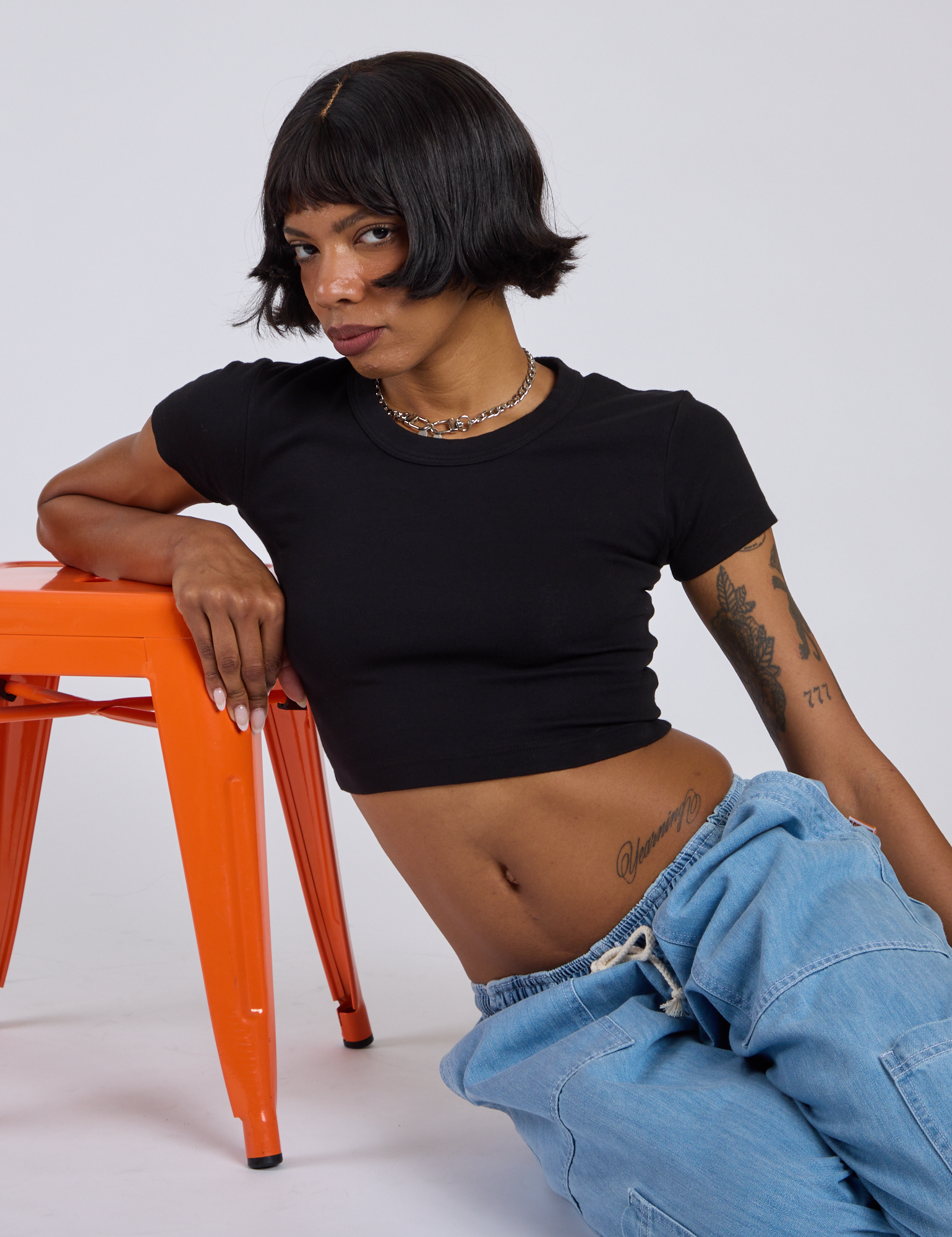 Cropped Baby Tee - Basic Black – BIG BUD PRESS