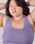 Cropped Tank Top in Faded Grape front close up on Ashley
