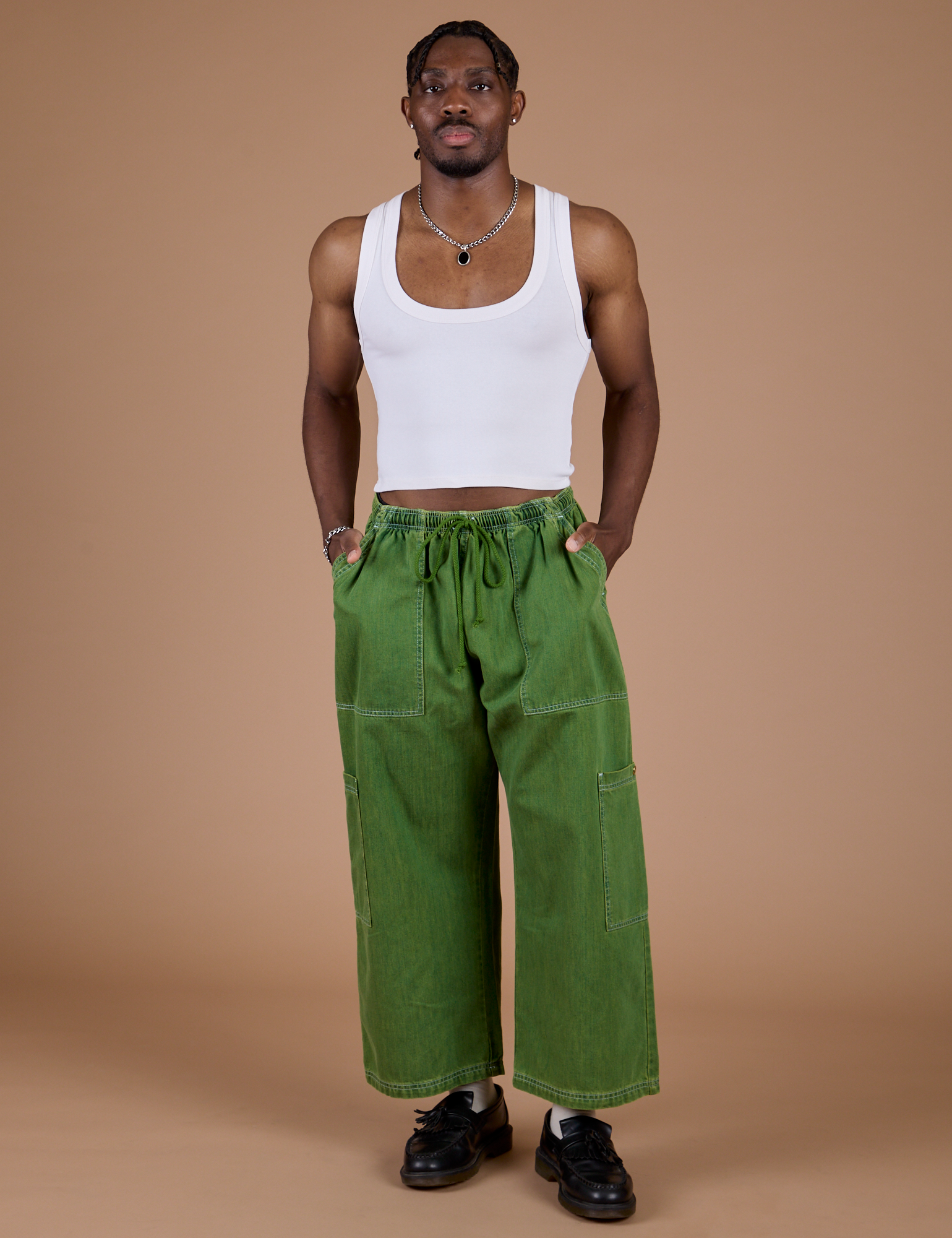 Denim Drop Pocket Pants - Green overdye – BIG BUD PRESS