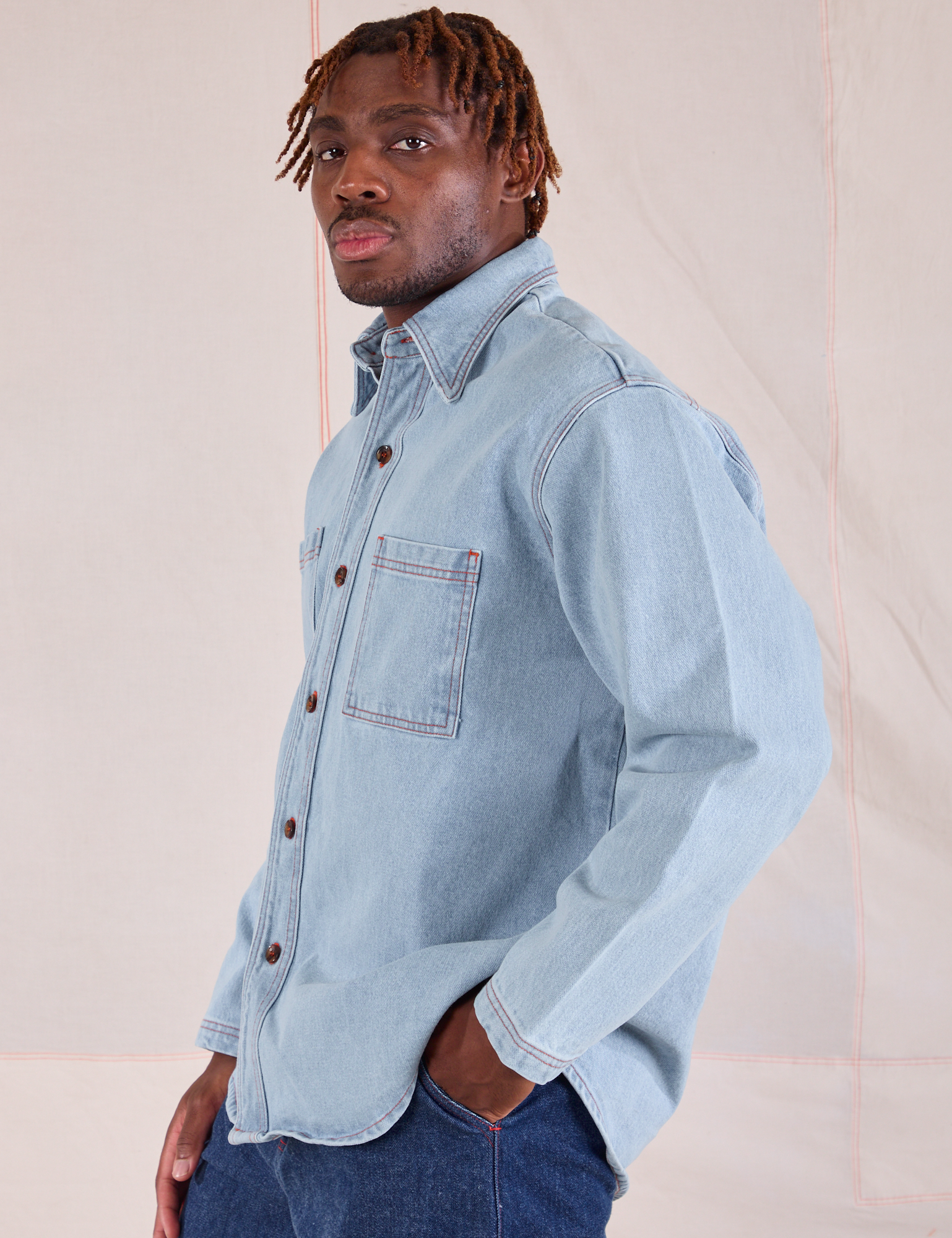 Denim Overshirt - Light Wash – BIG BUD PRESS