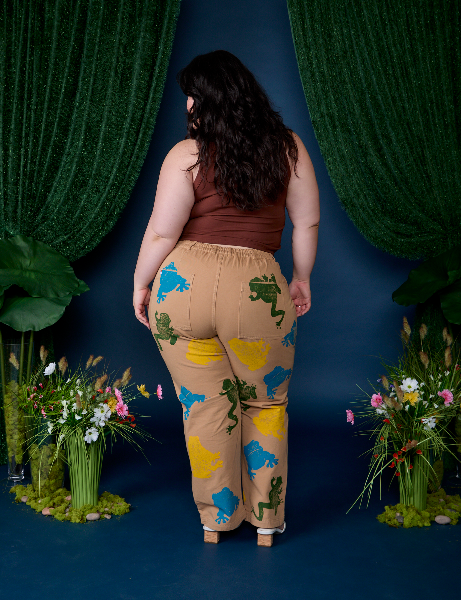 Paintstamped Work Pants - Froggy