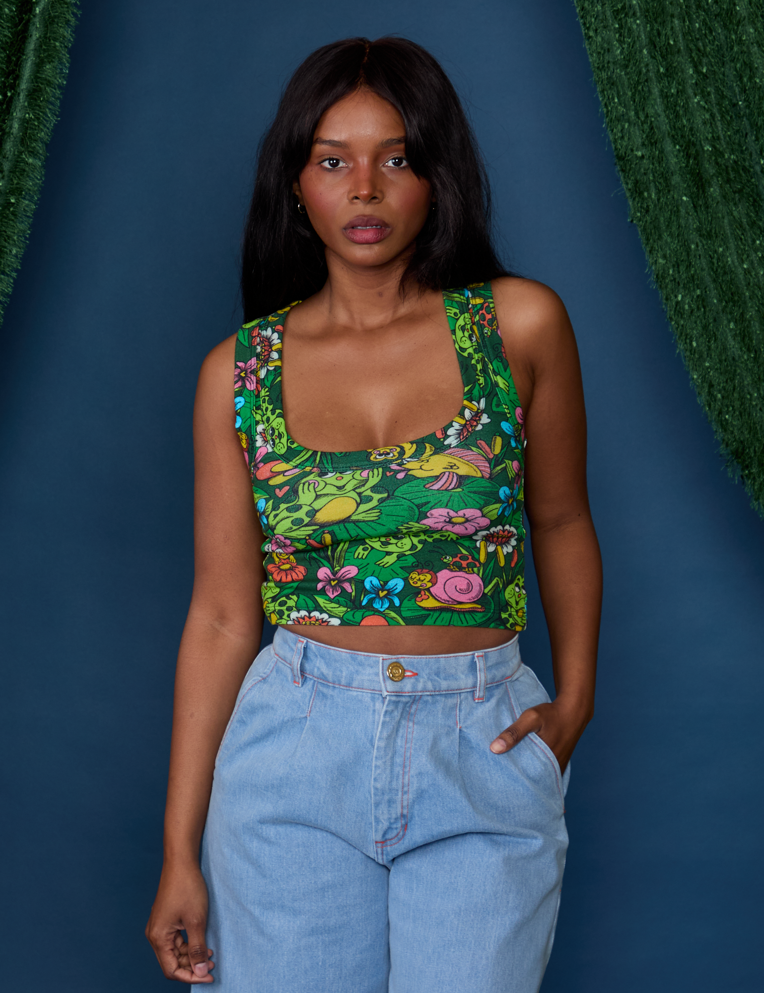 Cropped Tank Top - Pond Party – BIG BUD PRESS