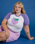 Produce Raglan Tee in Grape worn by Juliet