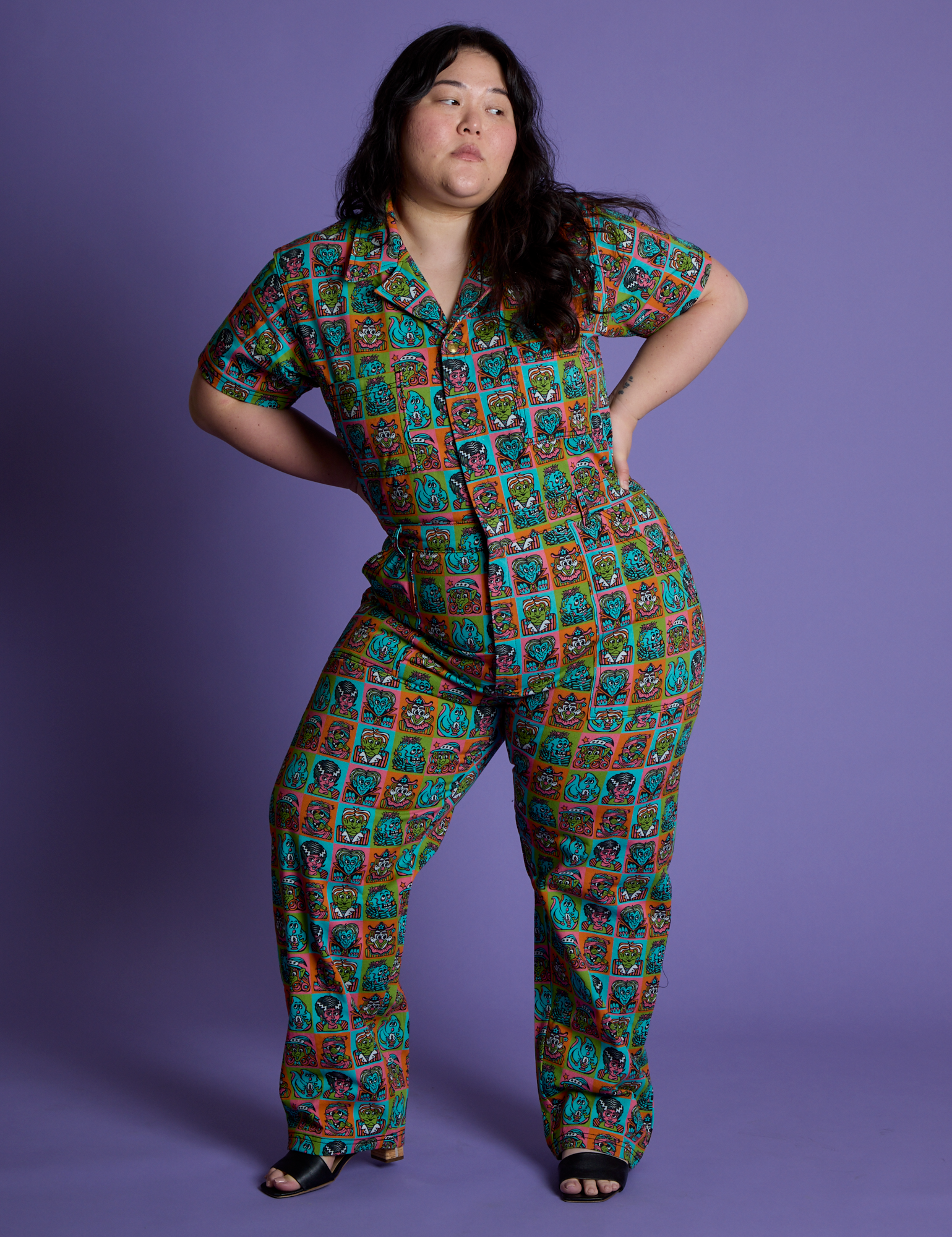 *PRE-ORDER* - Short Sleeve Jumpsuit - Halloween Icons