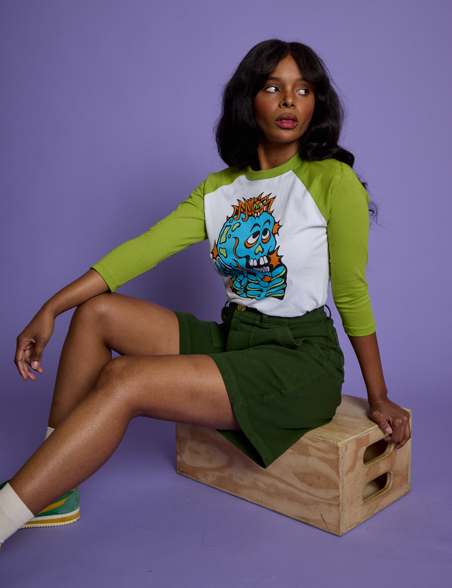 *PRE-ORDER* Halloween Raglan Tee - Skeleton