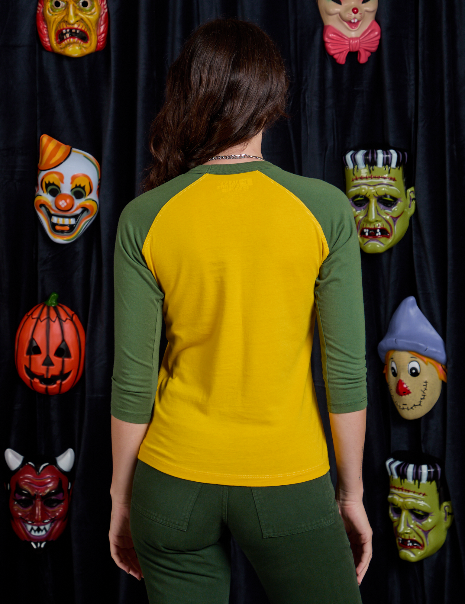 Raglan Tee in Creature back view on Alex