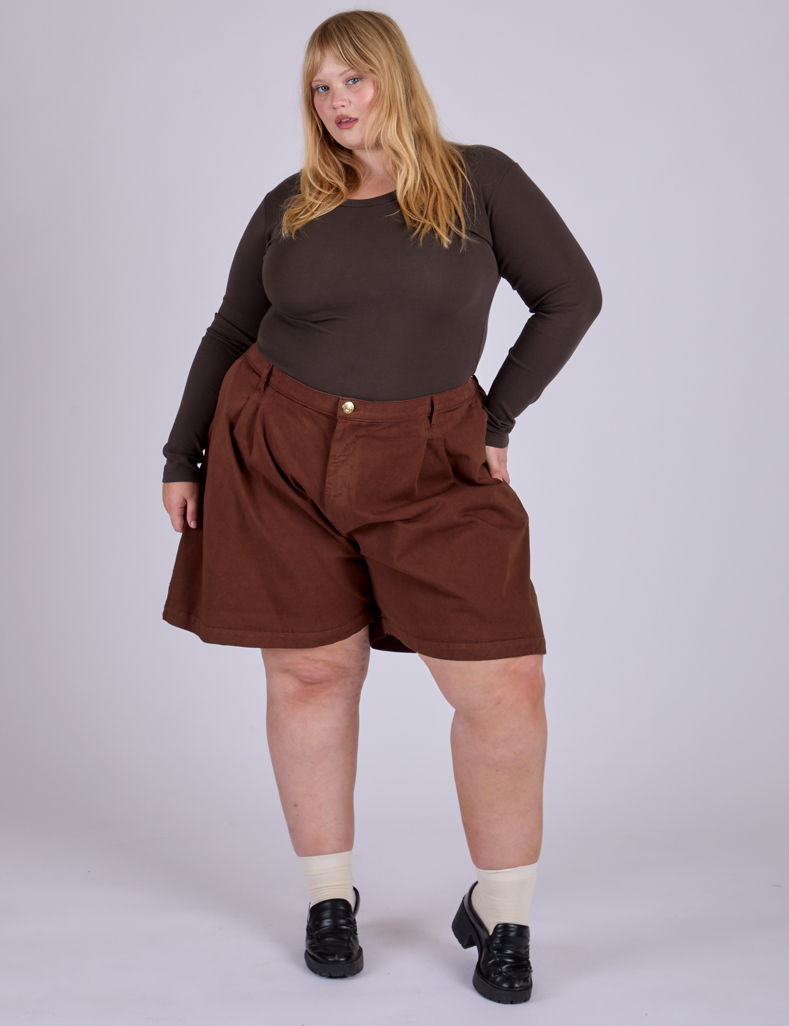 Pleated Trouser Shorts - Fudgesicle Brown – BIG BUD PRESS
