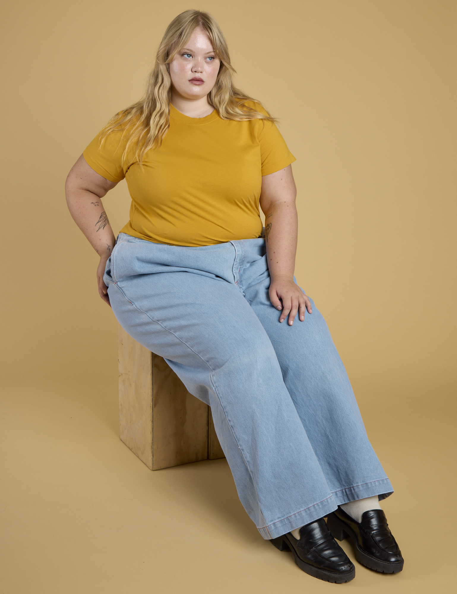 The Organic Vintage Tee - Mustard Yellow