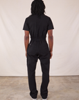 Back view of Long Jumpsuit in Basic Black on Jerrod