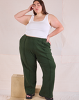 Marielena is 5'8" and wearing 2XL Easy Western Pants in Swamp Green