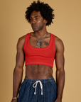 Contrast Stitch Mini Tank - Mustang Red