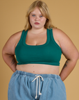 Contrast Stitch Mini Tank - Hunter Green