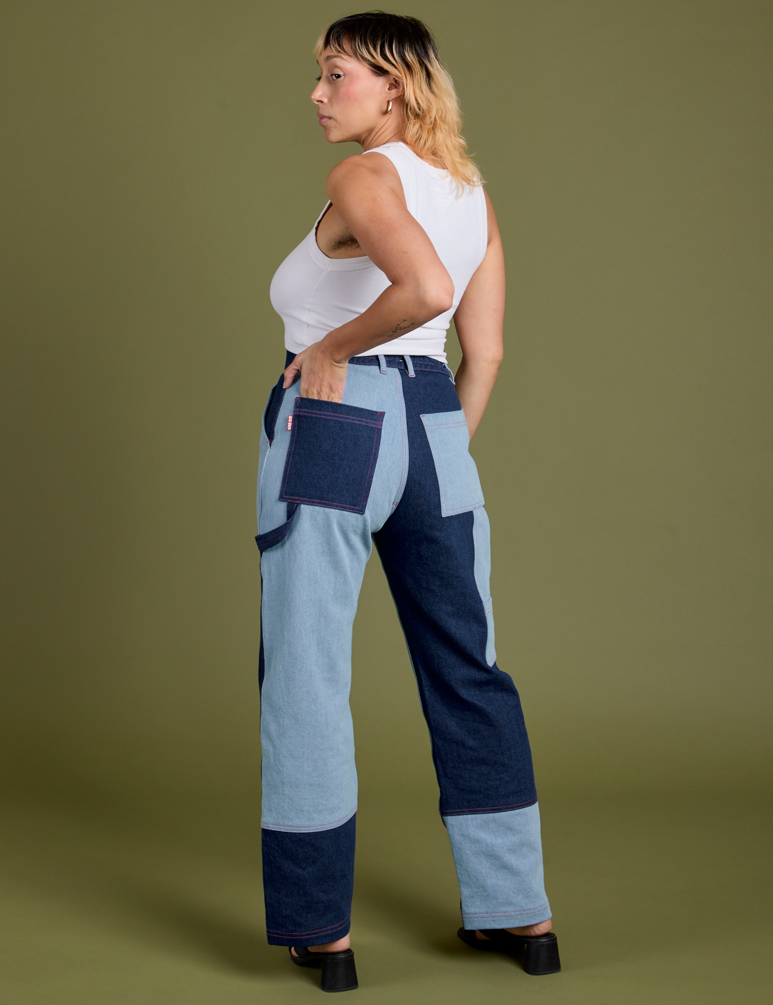 Mismatched Denim Carpenter Jeans