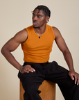Muscle Tee in Creamsicle Orange worn by Isaac