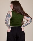 Muscle Tee in Evergreen back view on Sydney