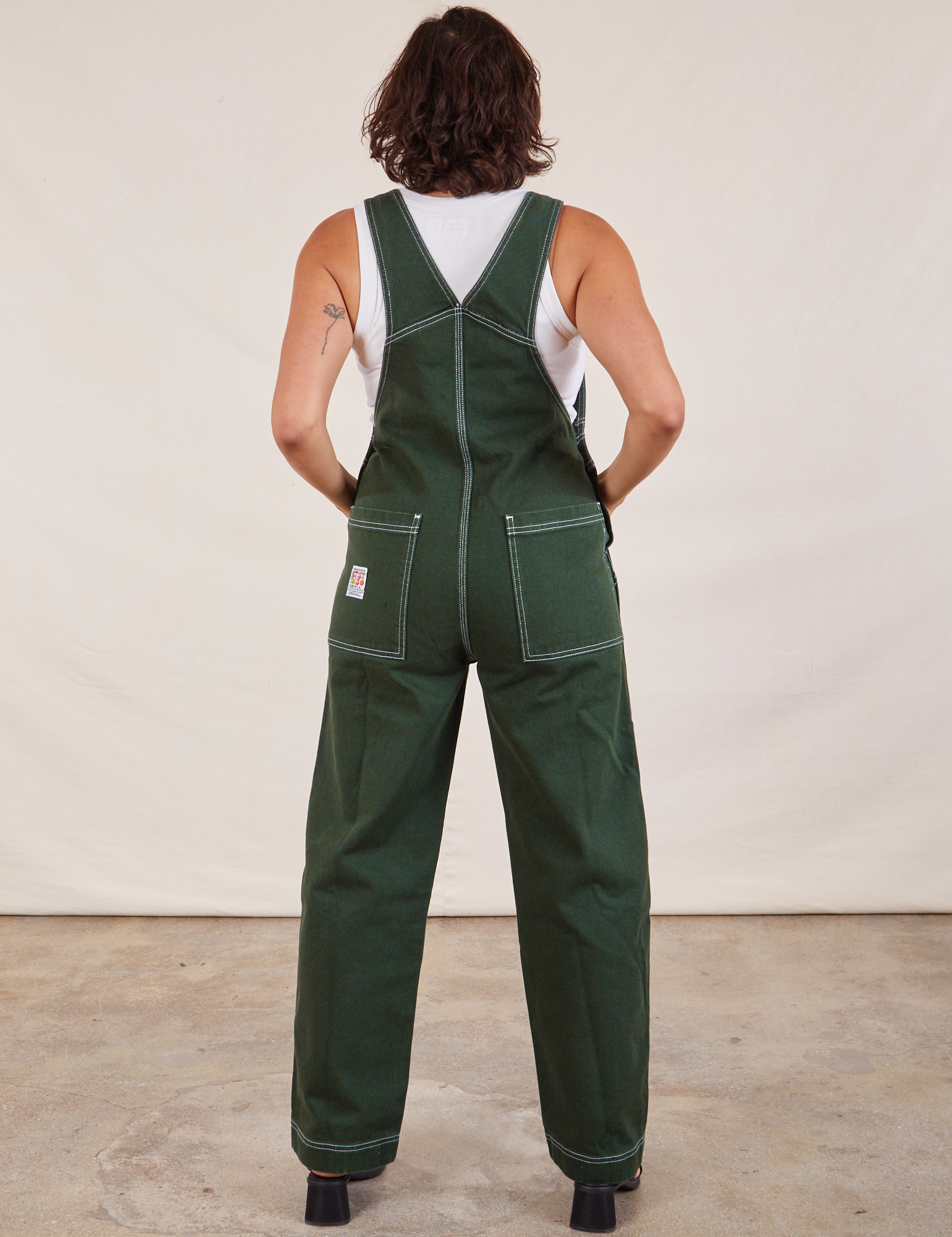 Original Overalls in Swamp Green back view on Tiara