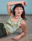 Cropped Tank Top in Ocean and Sky worn by Alex