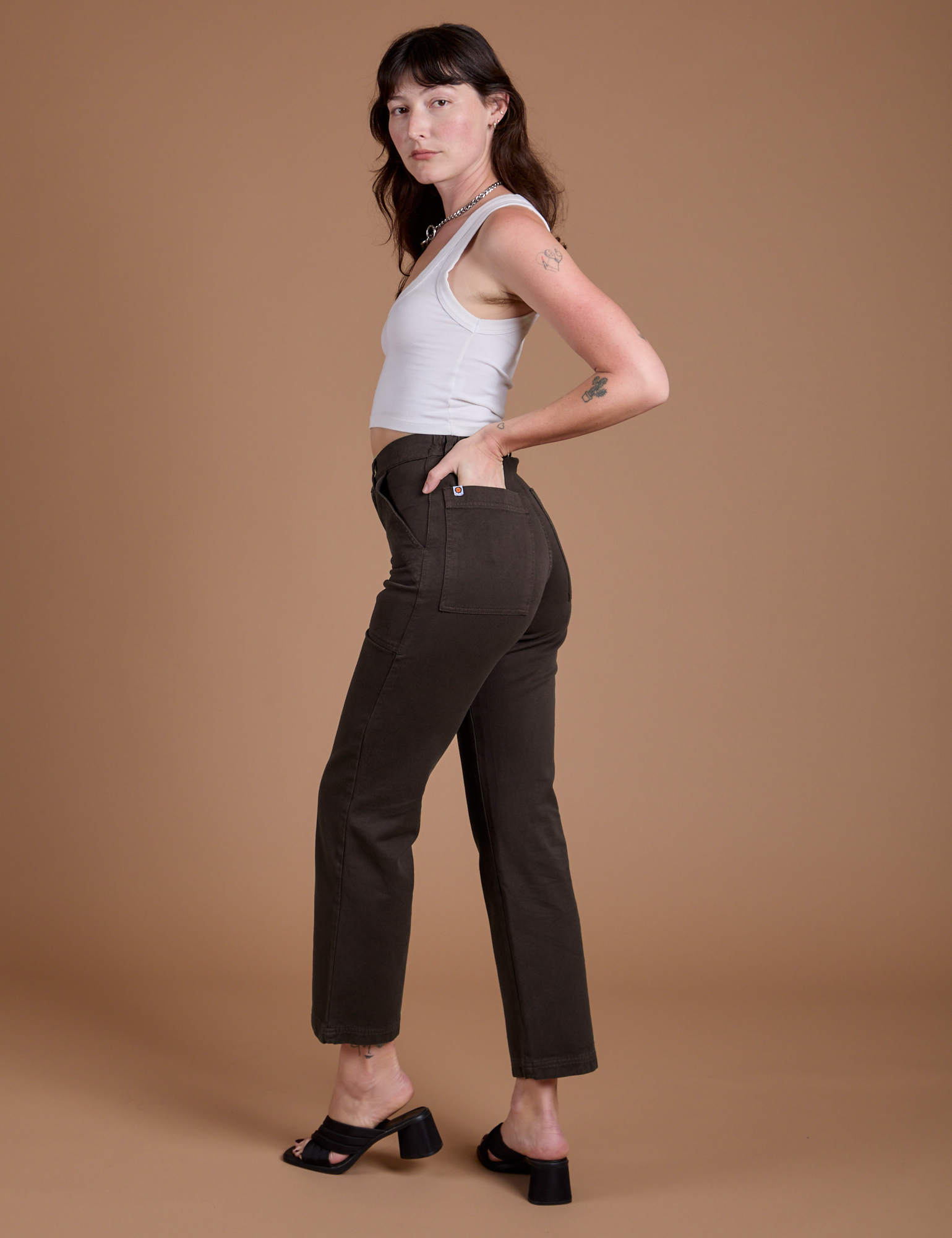 Organic Work Pants - Espresso Brown