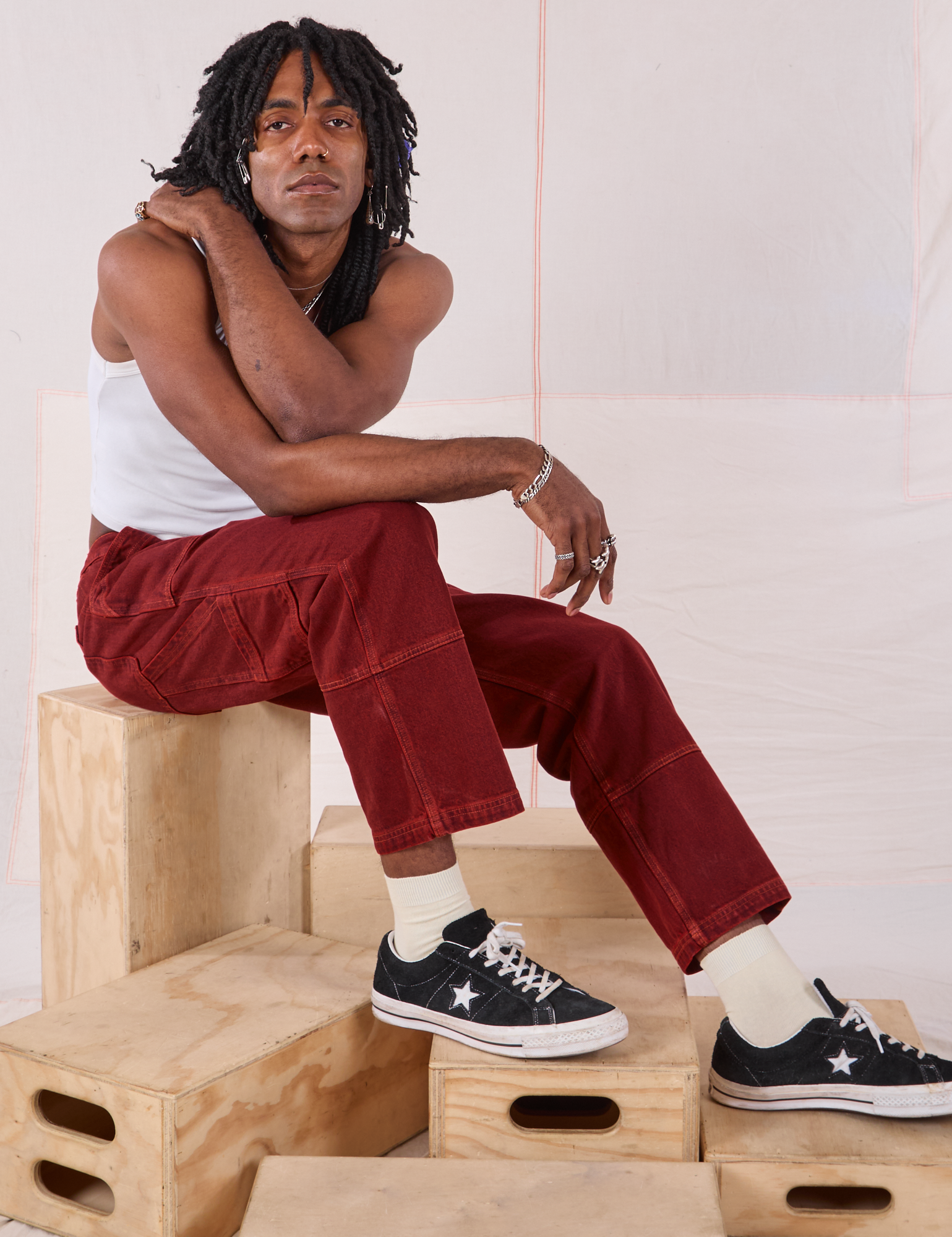 Overdyed Carpenter Jeans - Mustang Red – BIG BUD PRESS Overdyed Carpenter Jeans - Mustang Red – BIG BUD PRESS
