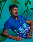 Paintstamped Pantry Button-Up in Daisy worn by Jesse