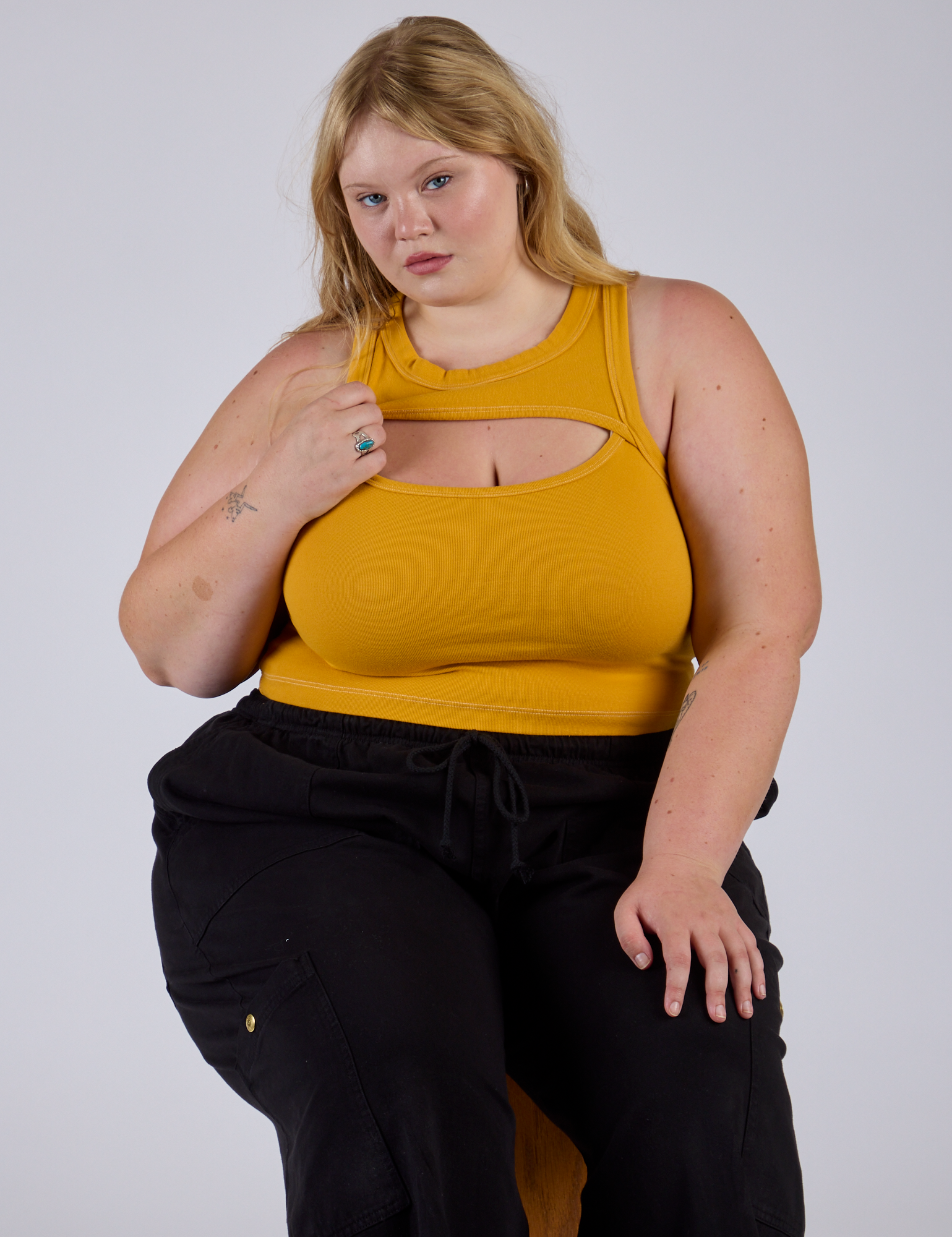 Porthole Tank - Mustard Yellow