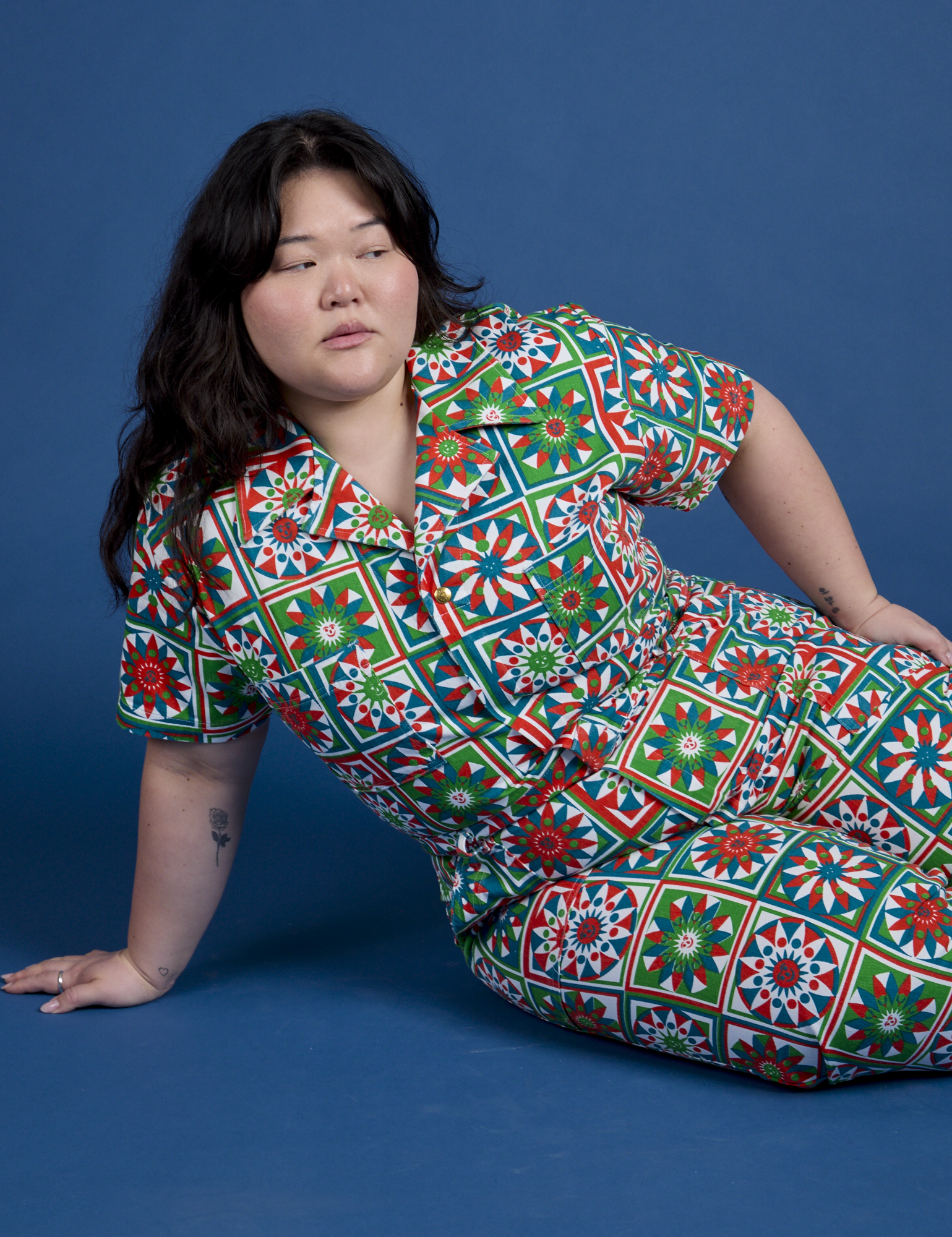 Quilt Print Jumpsuit worn by Ashley