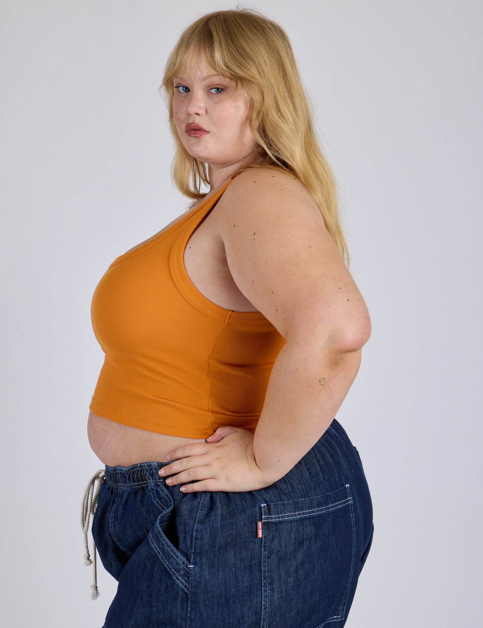 Cropped Tank Top - Creamsicle Orange