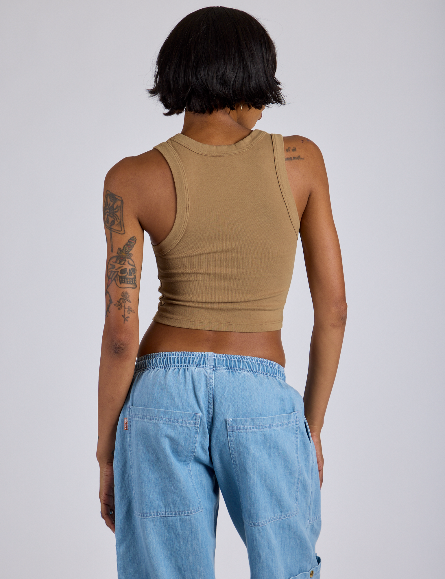 Cropped Tank Top - Desert Brown