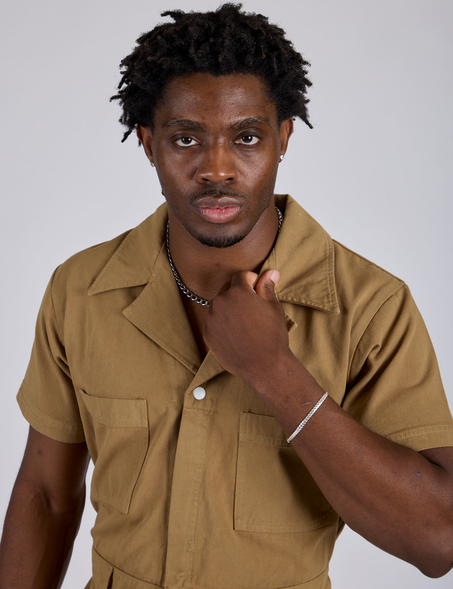 Short Sleeve Jumpsuit - Desert Brown