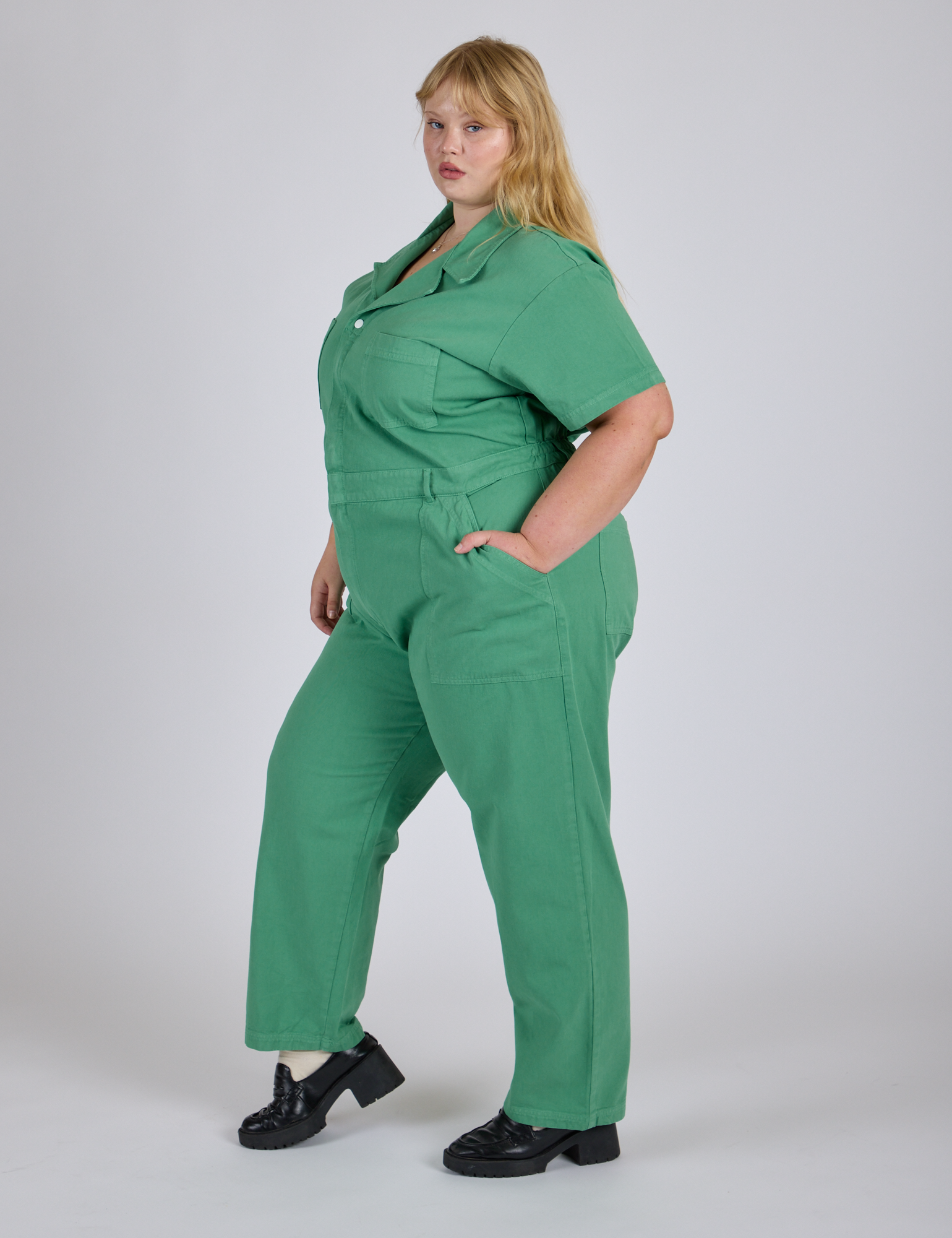 パンツ stien OVERSIZED HALF SLEEVE JUMP SUIT Short Sleeve Jumpsuit - Seafoam Green – BIG BUD PRESS