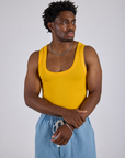 Cropped Tank Top in Sunshine Yellow on Isaac