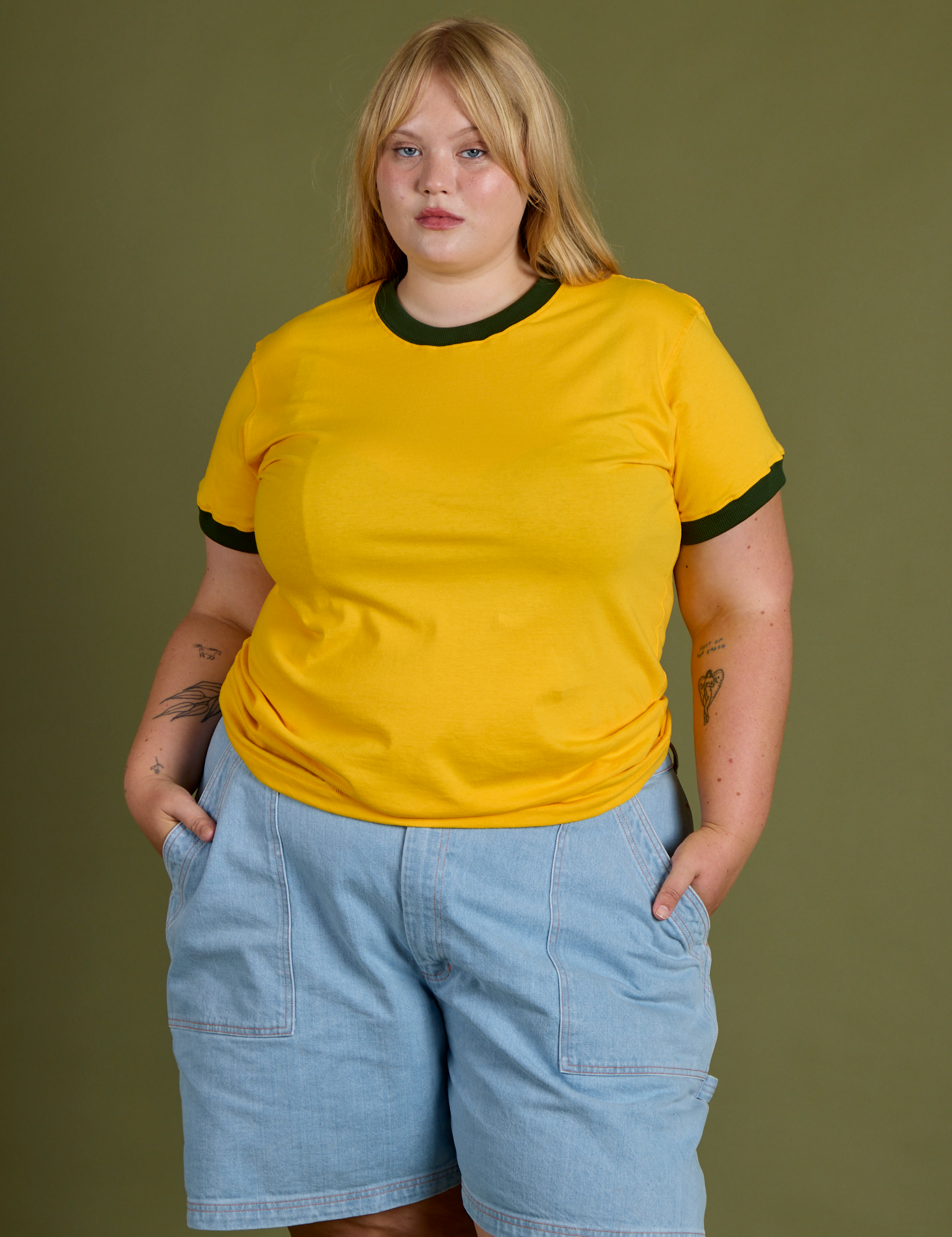 Vintage Ringer Tee - Sunshine Yellow