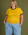 Vintage Ringer Tee - Sunshine Yellow