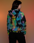 Oversized Hoodie in Rainbow Magic Waters back view on Alex