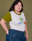 Olive Lottie Tee side view on Ashley