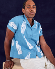 Soda Bottle Pantry Button-Up in Greek Blue worn by Jerrod