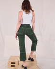 Carpenter Jeans in Swamp Green back view on Alex