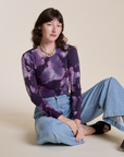 Long Sleeve Baby Tee in Dark Lavender on Alex