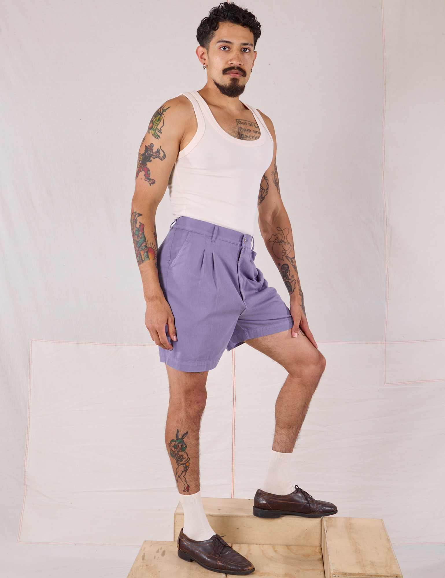 Trouser Shorts - Faded Grape