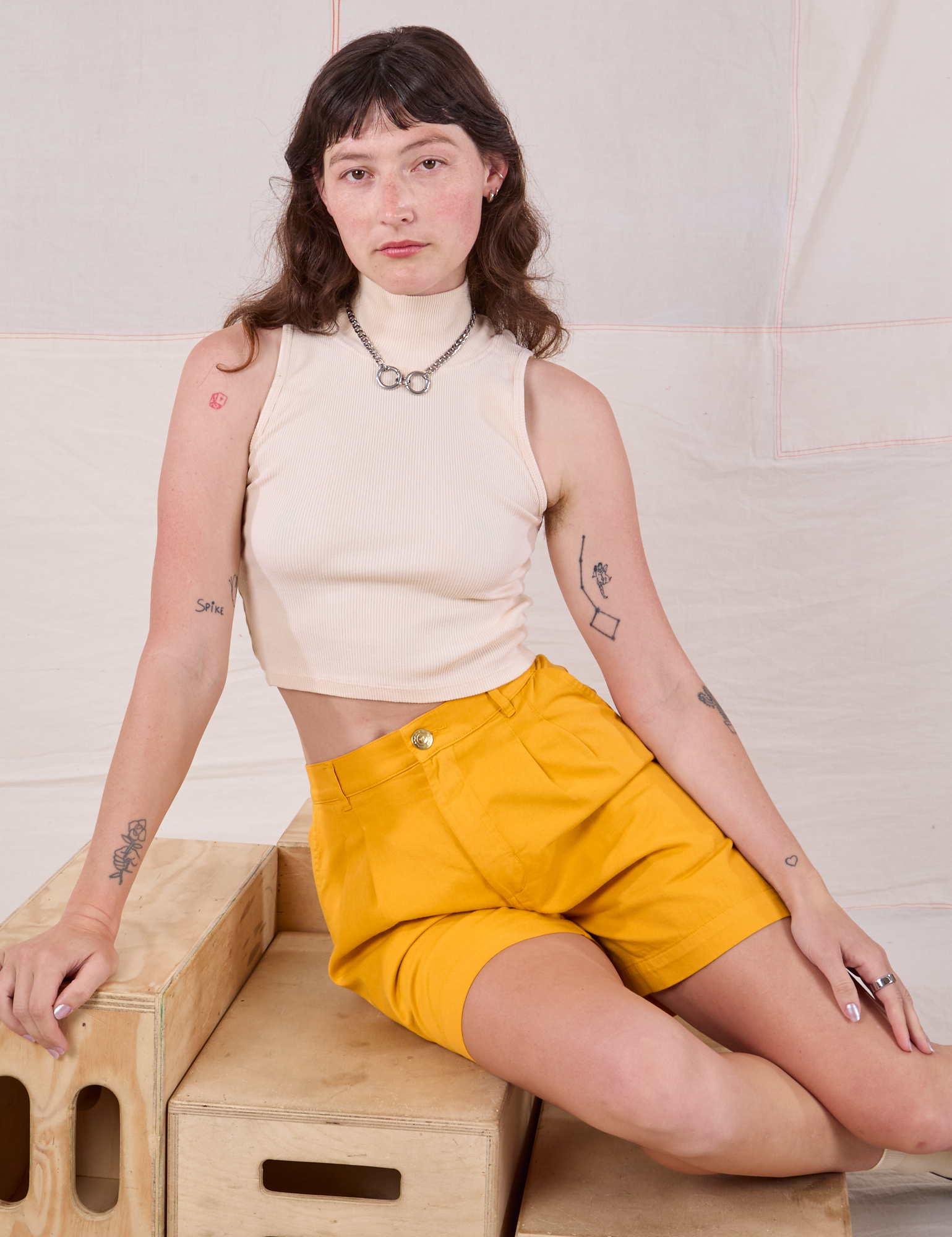 Trouser Shorts - Mustard Yellow