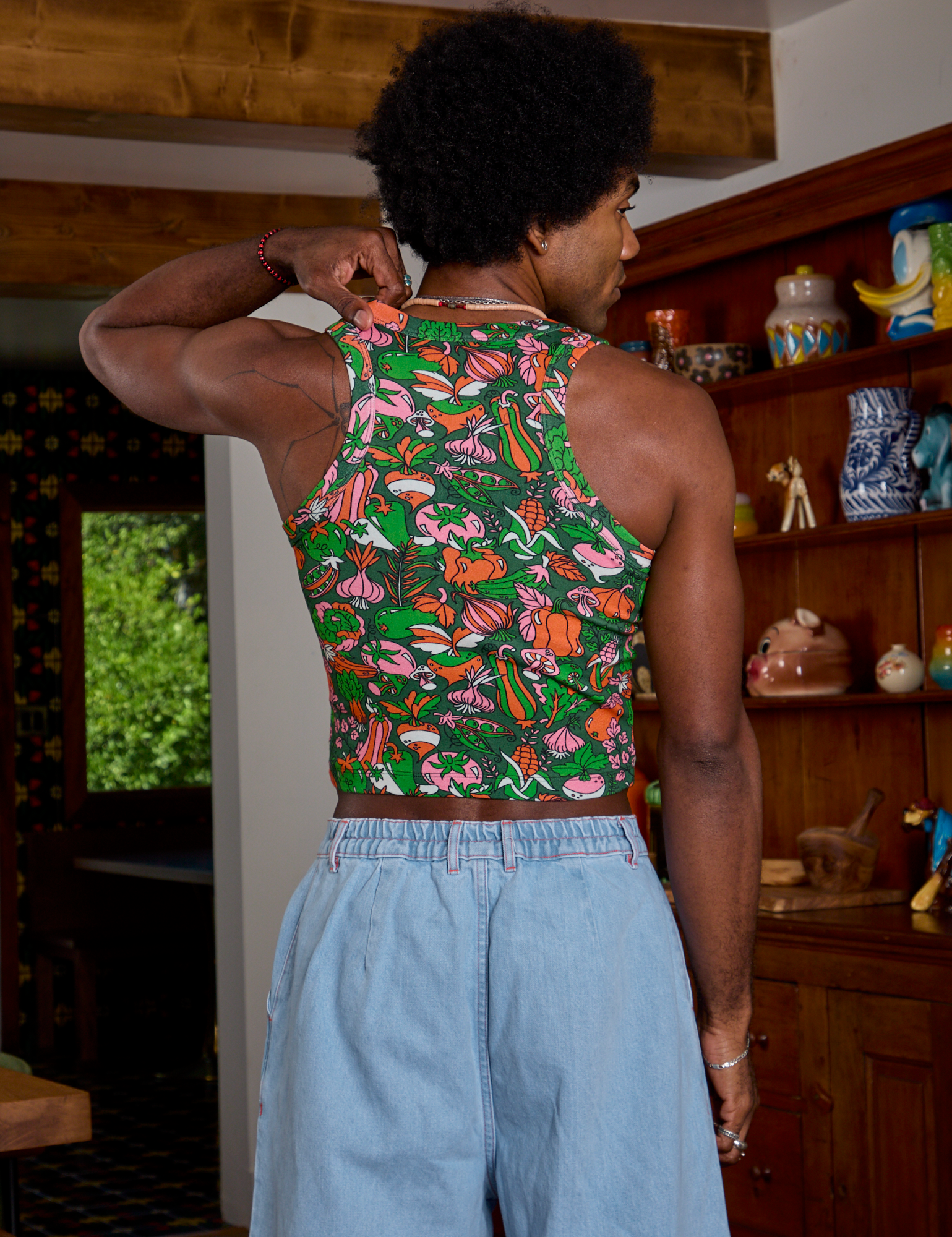 Kitchen Collection Racerback Tank back view on Jerrod
