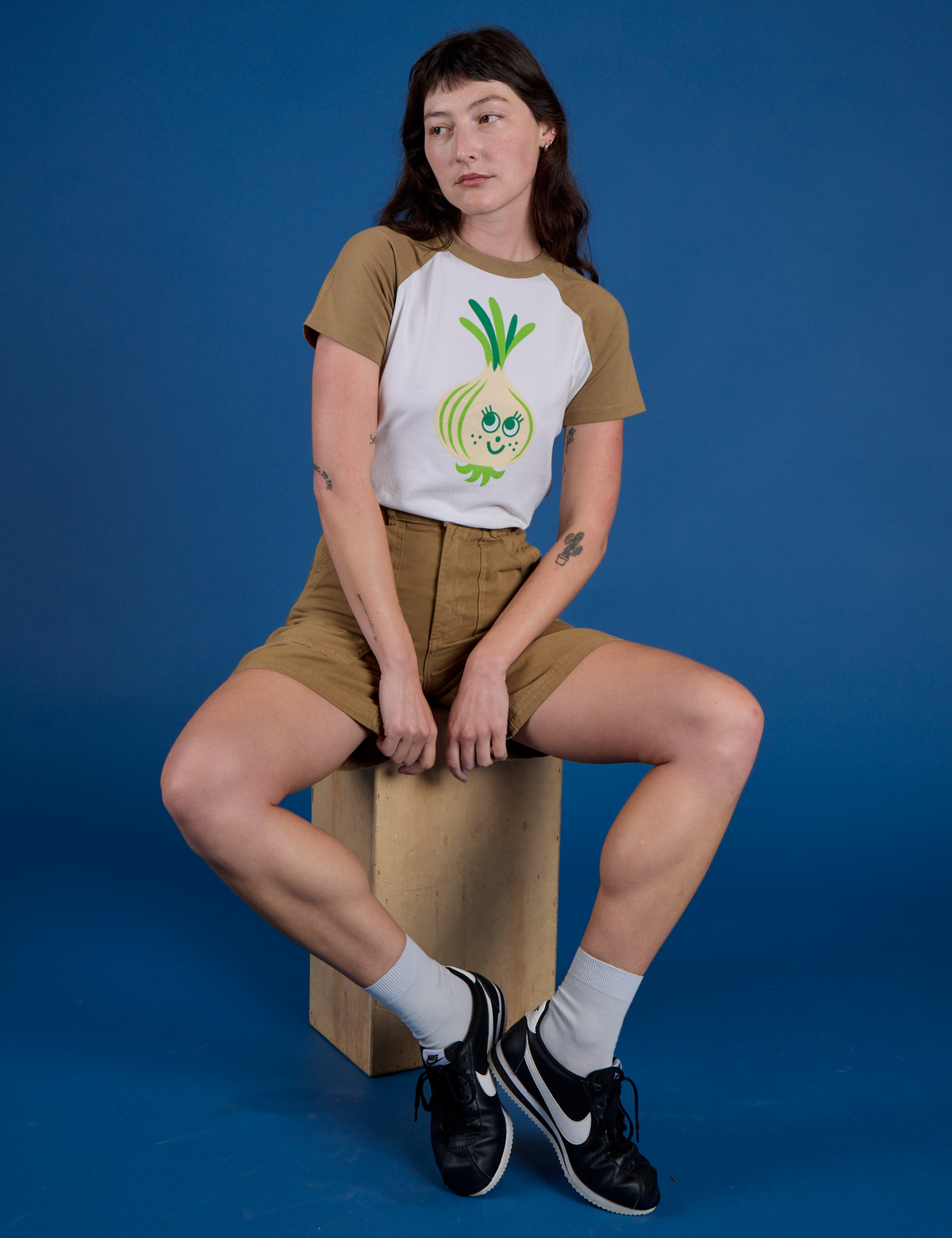 Produce Raglan Tee in Onion on Alex