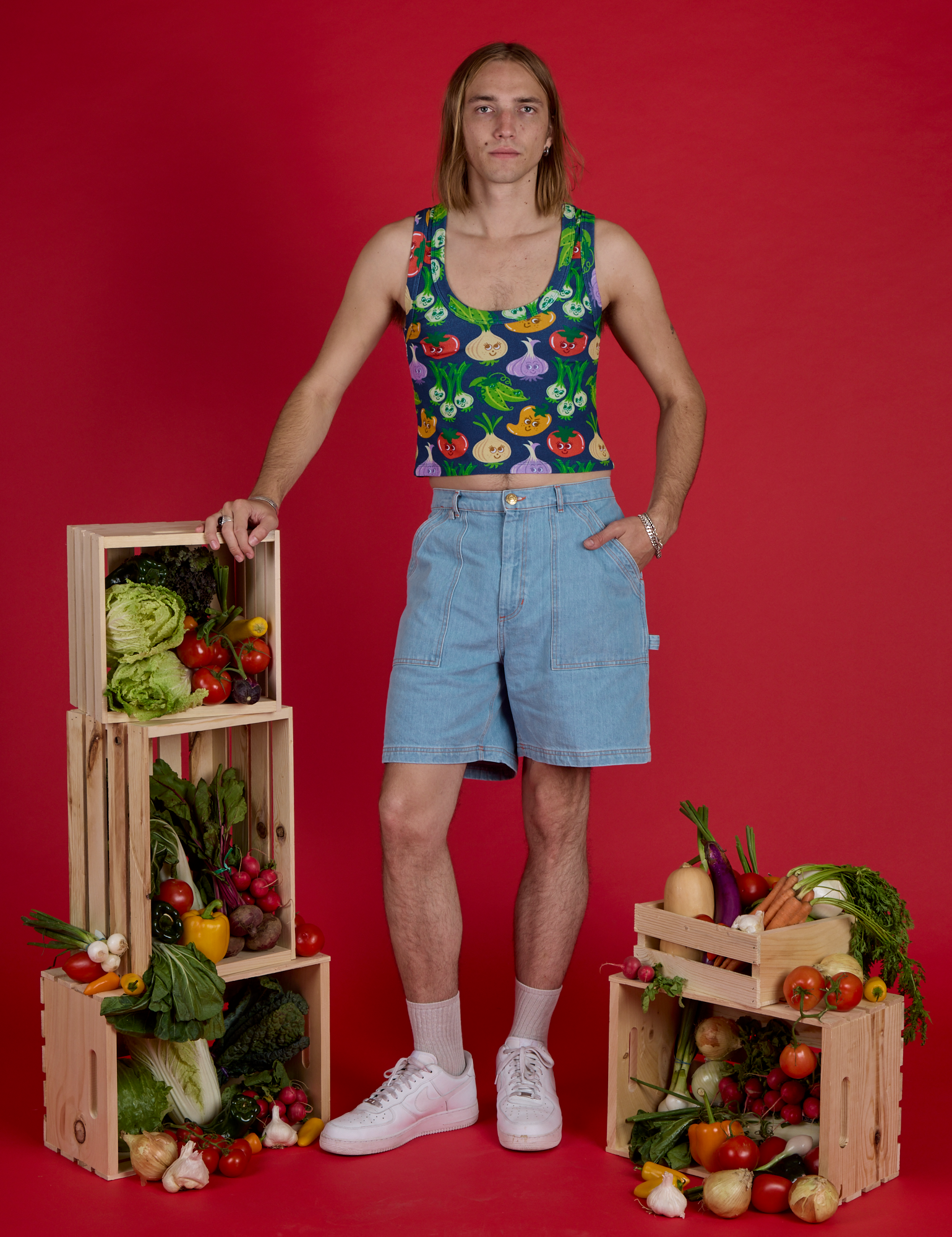 Cropped Tank - Veggie Village
