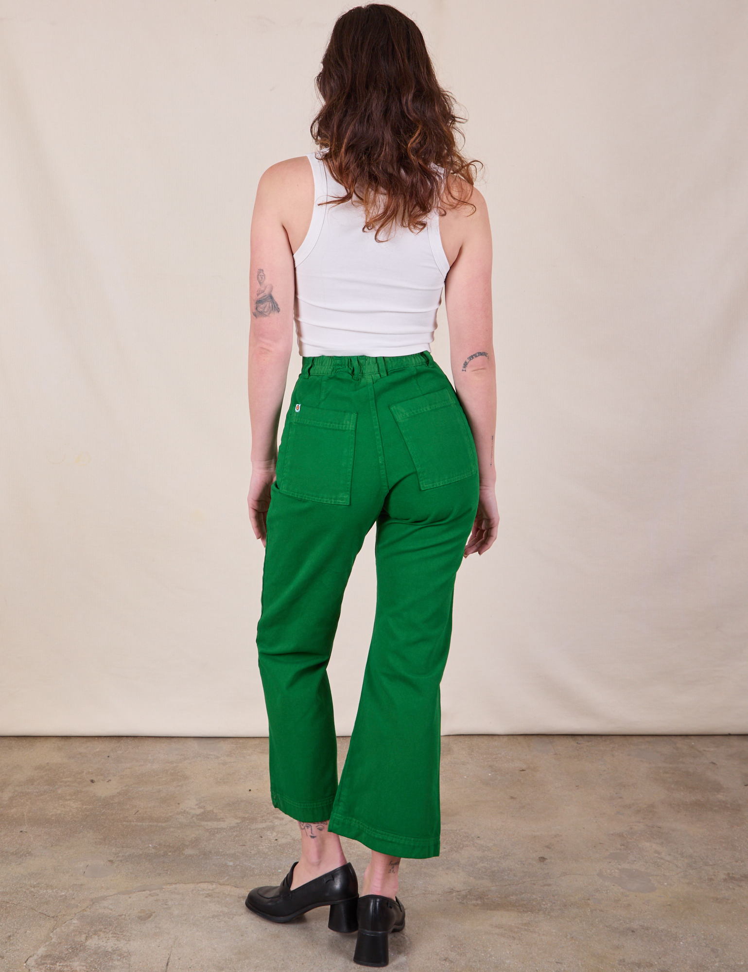 Back view of Western Pants in Forest Green on Alex